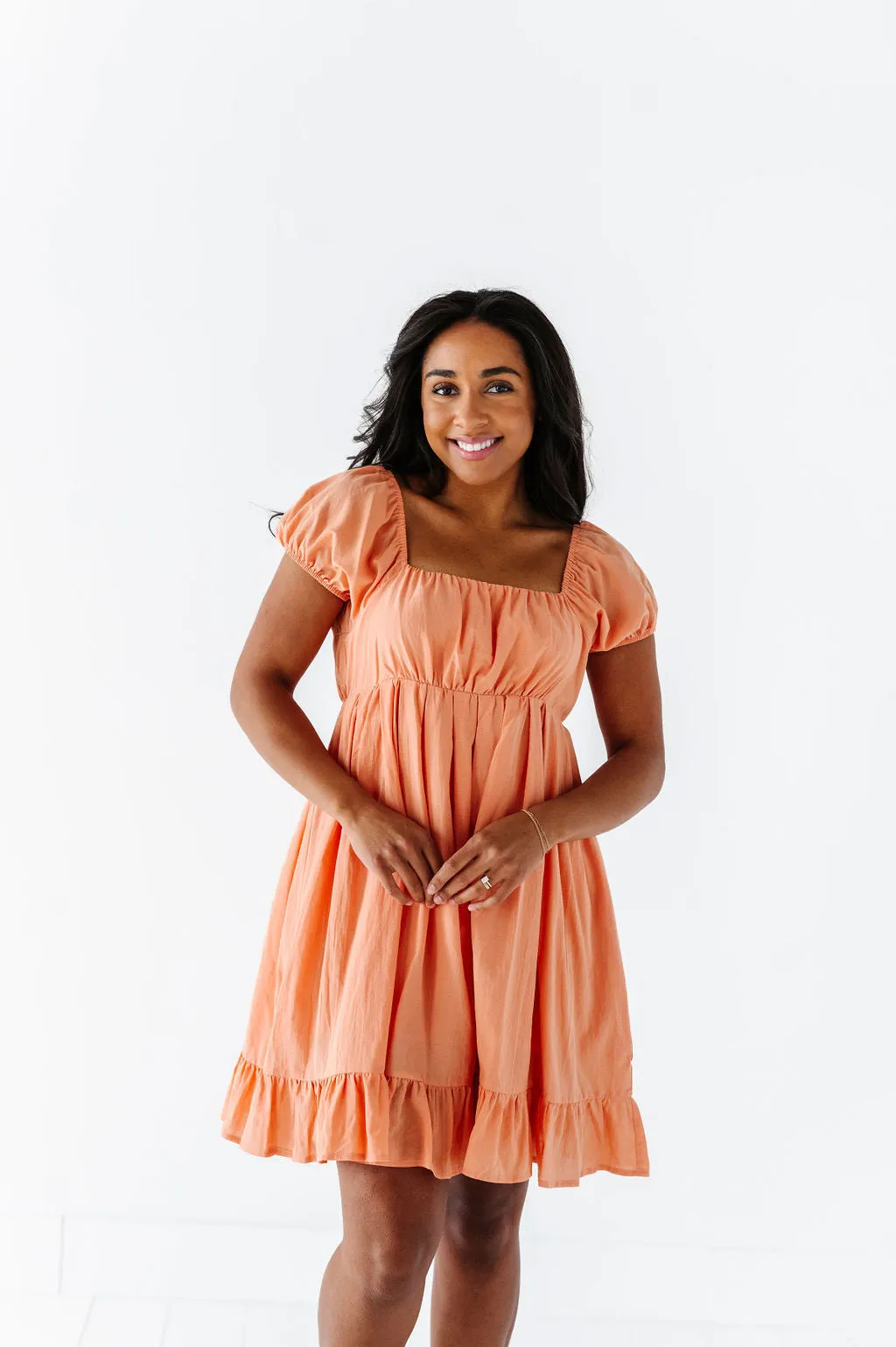 Tessa Babydoll Dress in Apricot