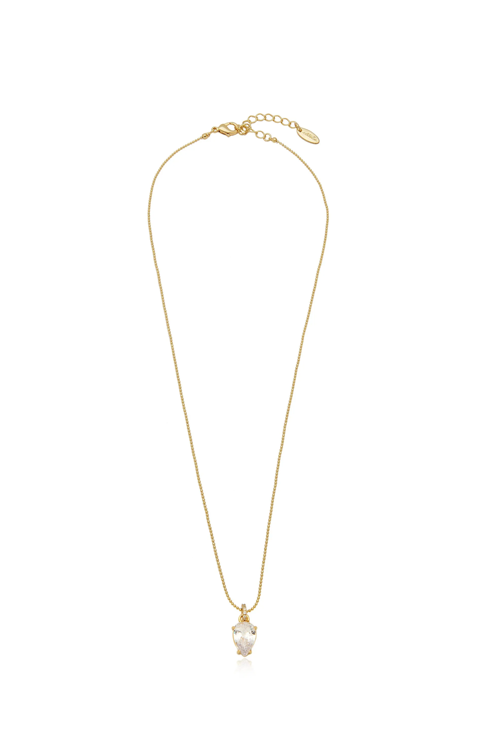 Thin and Delicate Crystal Pendant Necklace