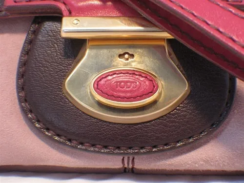 Tod's Rose Pink and Purple Leather Handbag