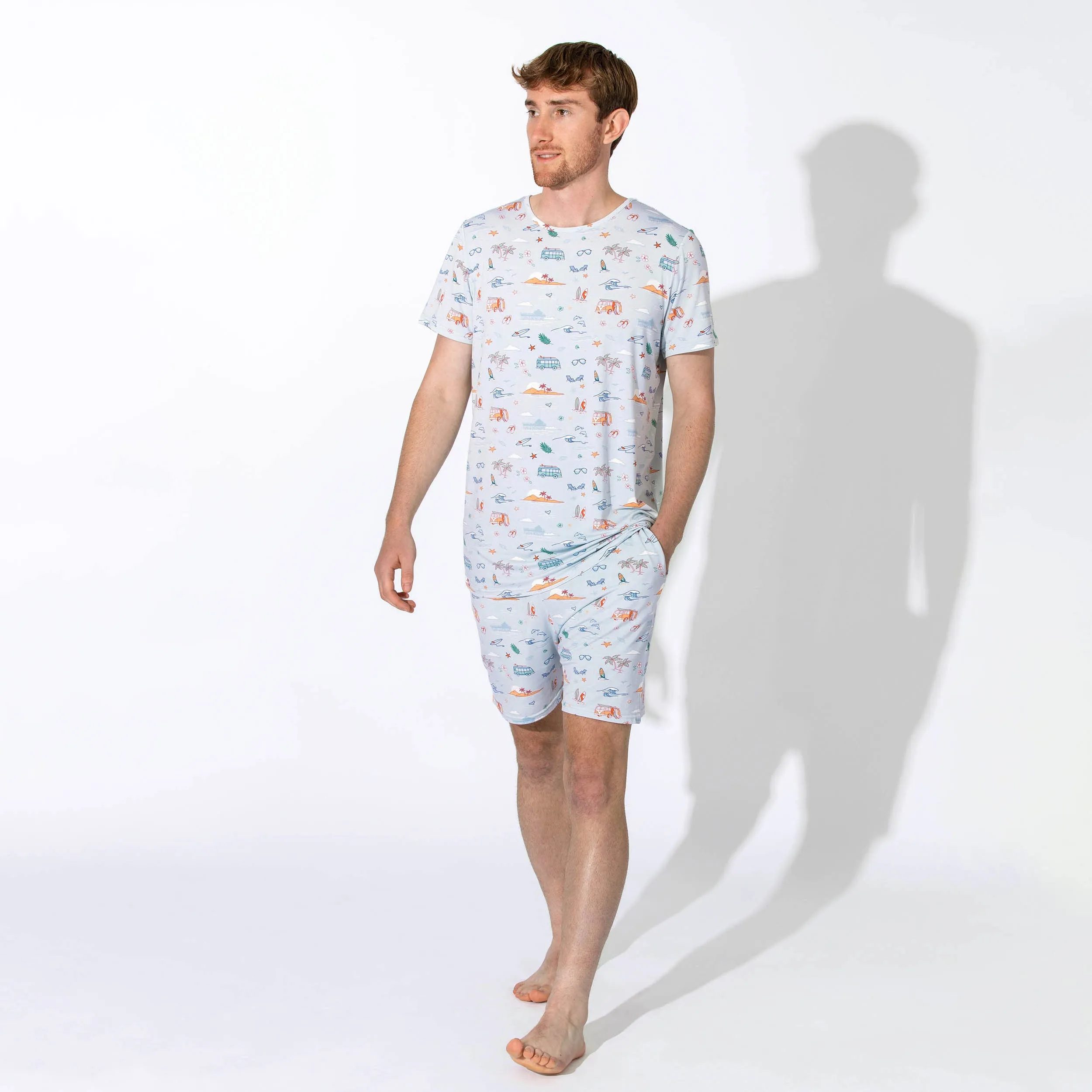 Vintage Surf Bamboo Men's Short Pajama Set