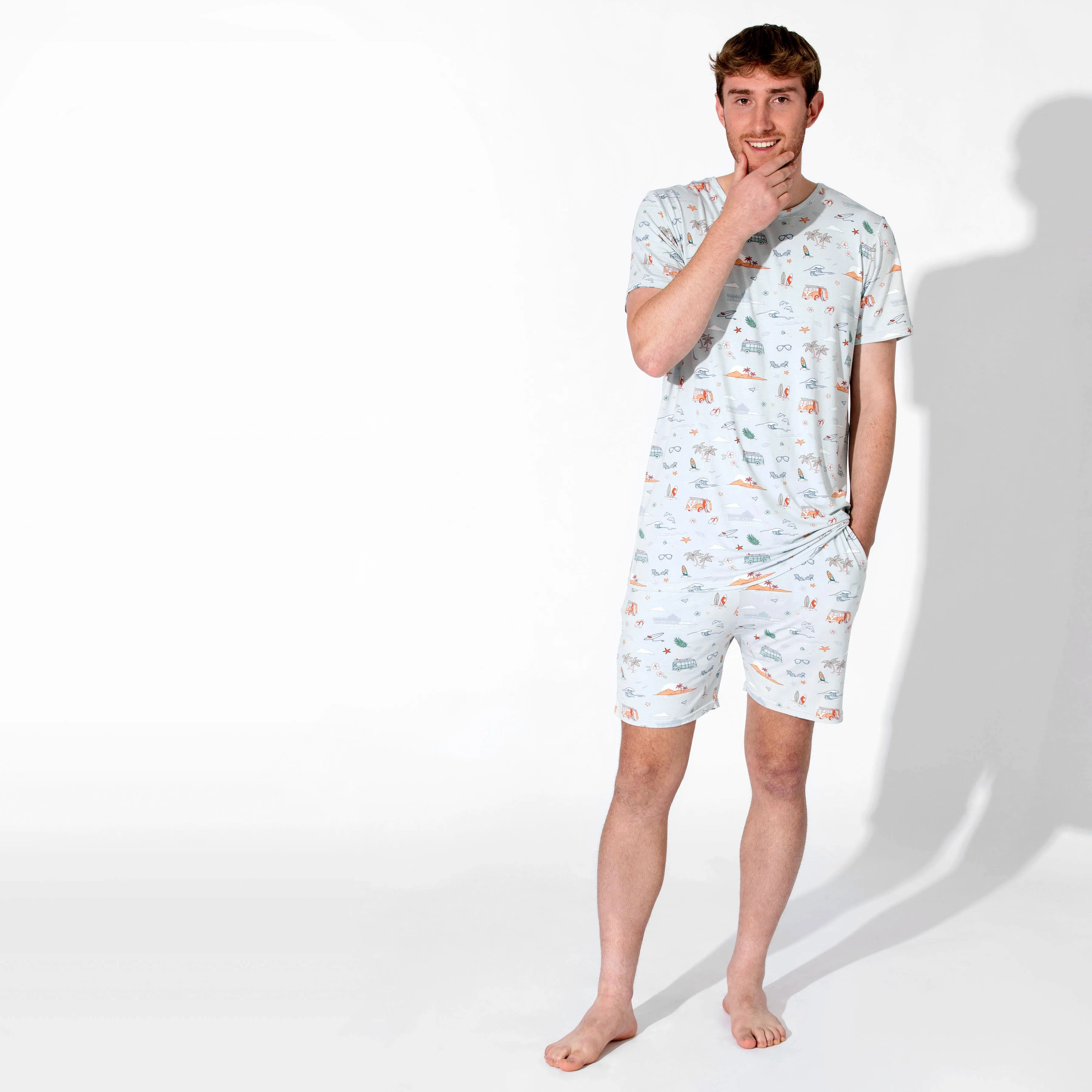 Vintage Surf Bamboo Men's Short Pajama Set