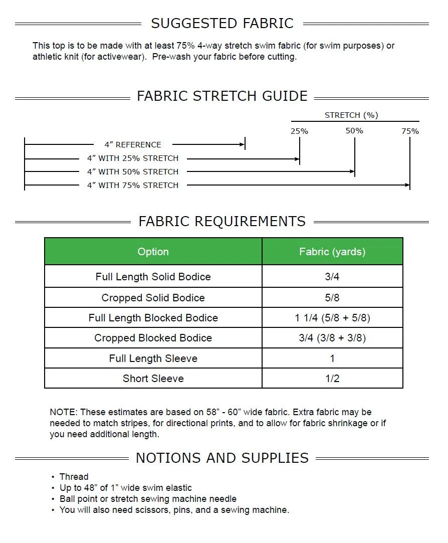 Waimea Rash Guard PDF Sewing Pattern